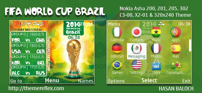 Download tema Nokia gratis : 2014 fifa world cup Brazil